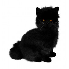 Black Plush Cat Sitting